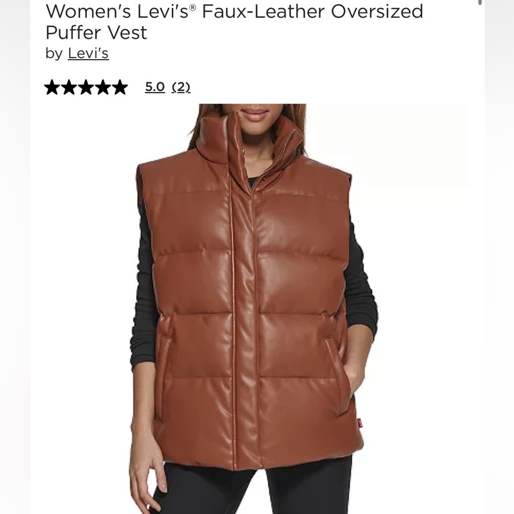 Women’s Levis oversized puffer vest-camel color size Small